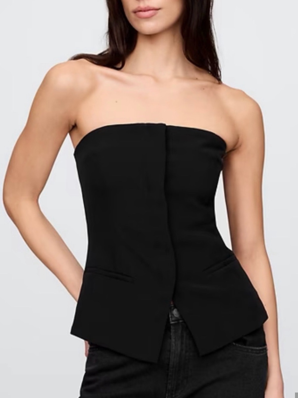 GAP Black Strapless Peplum Camisole